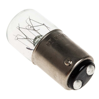 RS PRO BA15d Indicator Light, Clear, 220 → 260 V, 38 mA, 3000h