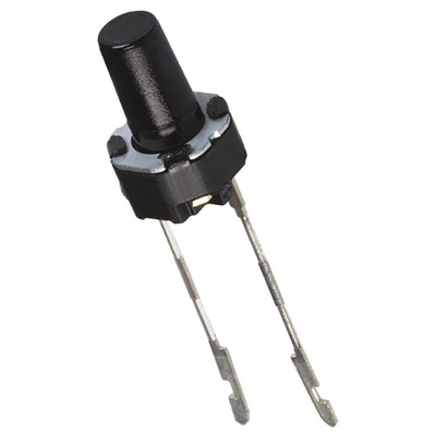 Black Button Tactile Switch, Single Pole Single Throw (SPST) 20 mA @ 15 V dc 6.1mm