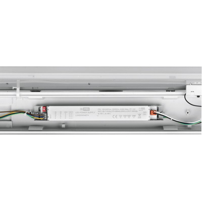 RS PRO 30 W, 38 W, 45 W, 55 W LED CCT3 Selectable Batten Light, 100 → 240 V Single Batten, Anti-corrosive, 1500