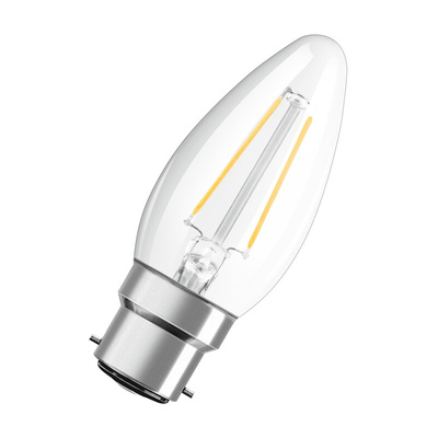 Osram PARATHOM Classic B22d LED GLS Bulb 2.5 W(25W), 2700K, Warm White, Mini Candle shape