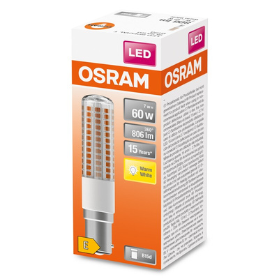 Osram LED SPECIAL T SLIM B15d LED GLS Bulb 7 W(60W), 2700K, Warm White, Linear shape