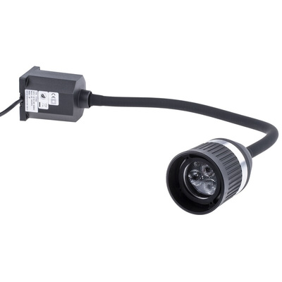 RS PRO LED Machine Light, 100 → 277 V ac, 3 W, Flexible Neck, 520mm Arm Length