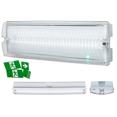 Knightsbridge Rectangular LED Bulkhead Light, 4 W, 230 V ac, , Lamp Supplied, IP65, EMLED
