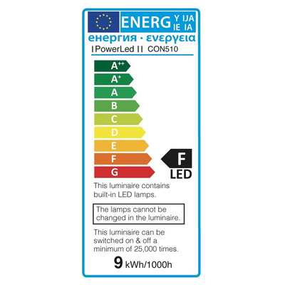 PowerLED Connect Series LED Cabinet Light, 24 V dc, 523.6 mm Length, 9 W, 6000 → 6500K