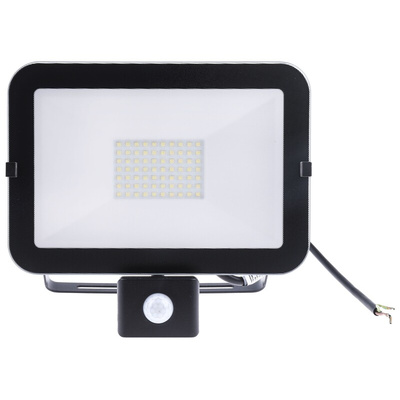 RS PRO, Security Floodlight, 50 W, 4500 lm, IP65 PIR, 220 → 240 V ac