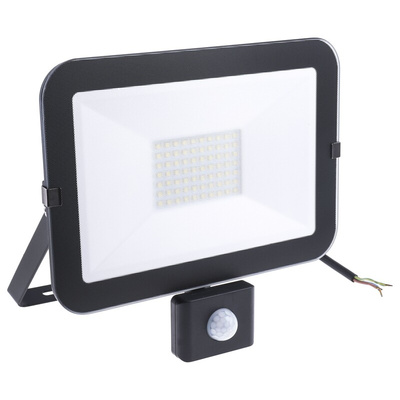 RS PRO, Security Floodlight, 50 W, 4500 lm, IP65 PIR, 220 → 240 V ac