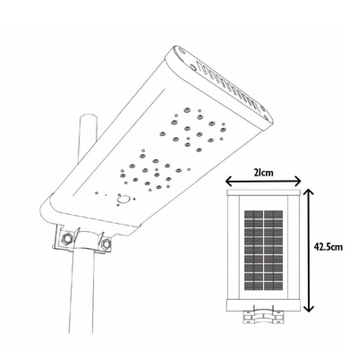 TradeTuff Eco Solar, Solar Powered Solar Powered LED Floodlight, 36 LED, 36 W, 2000 lm, IPX5 PIR, 7.4 V