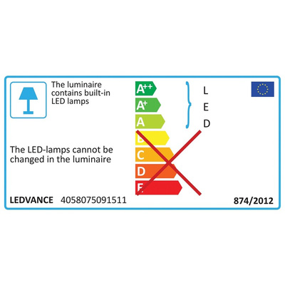 LEDVANCE LED Downlight, 220 → 240 V, 215 x 61 mm, 25 W