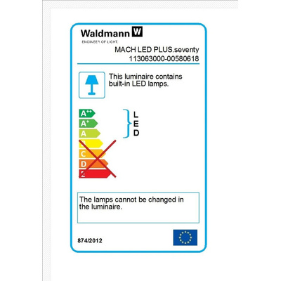 Waldmann LED Machine Light, 18 → 30 V dc, 18 W