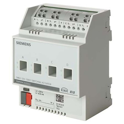 Siemens 5WG1534 Lighting Controller Switch Actuator, DIN Rail Mount, 230 V