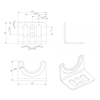 LED2WORK Clamp Type Lighting Mounting Bracket for LED Lamps