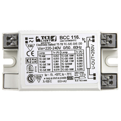 RS PRO 1 x 10 W, 1 x 10 → 16 W, 1 x 16 W, 1 x 4 → 14 W, 1 x 5 → 11 W Electronic Compact