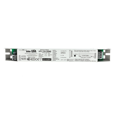 RS PRO 54 (T5 HO) W, 55 (TC-L) W, 58 (T8) W Electronic Compact Fluorescent Lighting Ballast, 220 → 240 V