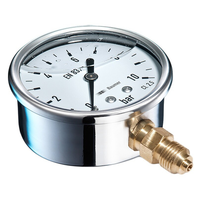 Bourdon G 1/4 Analogue Pressure Gauge 4bar Bottom Entry, MIT3D22B19, RS Calibration, 0bar min.