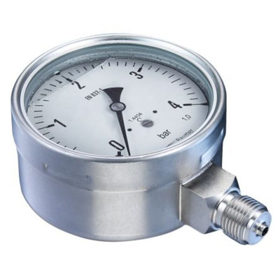 Bourdon Analogue Pressure Gauge 24bar Bottom Entry, MEX5-D31.B82, -1bar min.