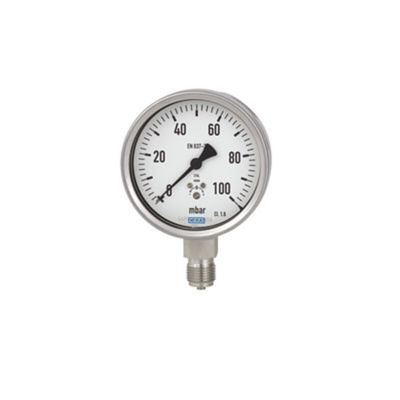 WIKA NPT 1/2 Analogue Pressure Gauge 0.04bar Back Entry, 0bar min., 632.50