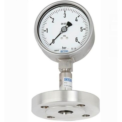 WIKA DN 50 Analogue Pressure Gauge 6bar Bottom Entry, 48789662, 0bar min.