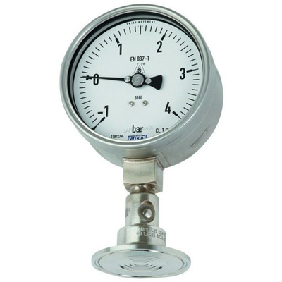 WIKA Analogue Pressure Gauge 10bar Bottom Entry, 0bar min.