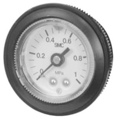 SMC R 1/4 Analogue Pressure Gauge 10bar Back Entry, G46-10-02, 0bar min.