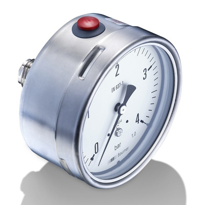 Bourdon G 1/2 Analogue Pressure Gauge 10bar Back Entry, MEX5-F30.B22, 0bar min.