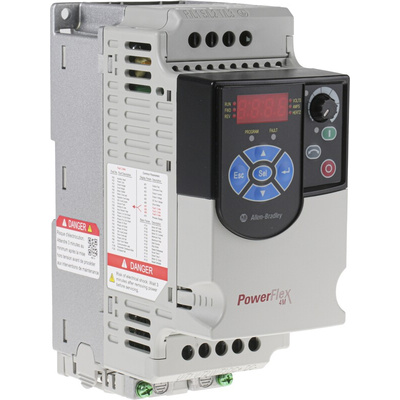Allen Bradley Inverter Drive, 0.4 kW, 1 Phase, 230 V ac, 2.5 A, PowerFlex 4M Series
