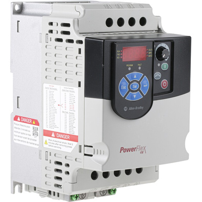 Allen Bradley Inverter Drive, 2.2 kW, 3 Phase, 480 V ac, 6 A, PowerFlex 4M Series