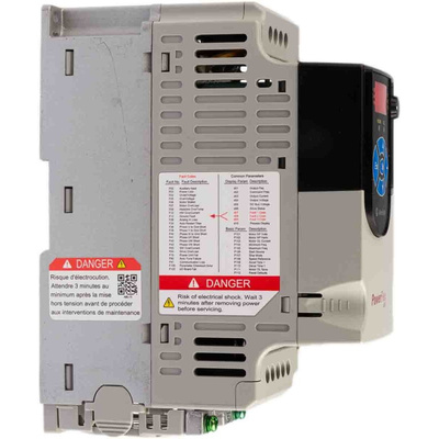 Allen Bradley Inverter Drive, 0.4 kW, 1 Phase, 240 V ac, 2.5 A, PowerFlex 4M Series