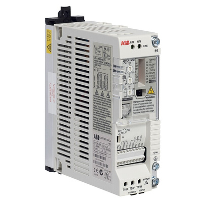 ABB Inverter Drive, 0.18 kW, 1 Phase, 230 V ac, 1.4 A, ACS55 Series