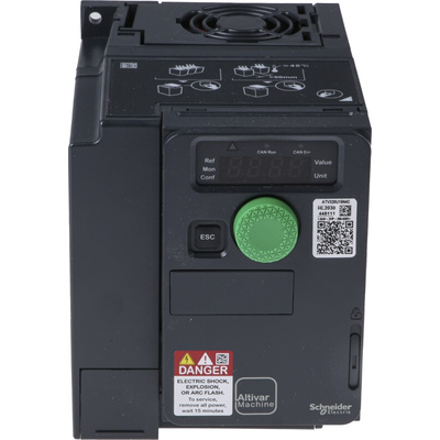 Schneider Electric Variable Speed Drive, 1.5 kW, 3 Phase, 400 V ac, 6.4 A, ATV32 Series