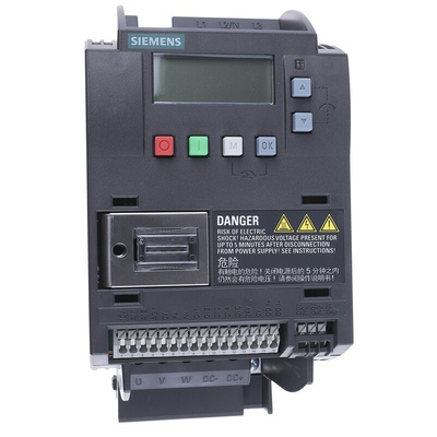 Siemens Inverter Drive, 1.5 kW, 3 Phase, 400 V ac, 4.1 A, SINAMICS V20 Series