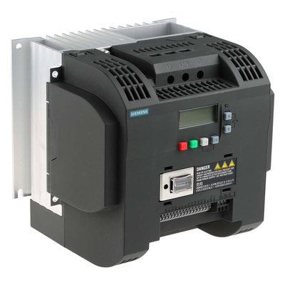 Siemens Inverter Drive, 5.5 kW, 3 Phase, 400 V ac, 11 A, 12.5 A, SINAMICS V20 Series