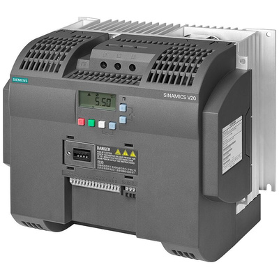 Siemens Inverter Drive, 7.5 kW, 3 Phase, 400 V ac, 16.5 A, SINAMICS V20 Series