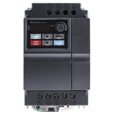 Delta Electronics Inverter Drive, 2.2 kW, 1 Phase, 230 V ac, 24 A, VFD-EL Series
