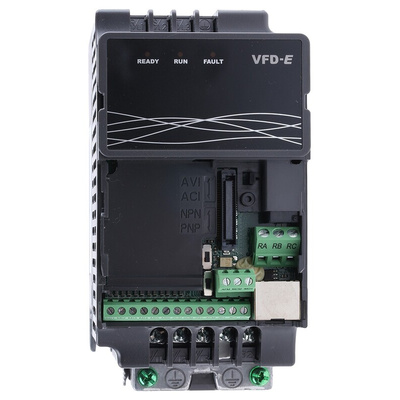 Delta Electronics Inverter Drive, 1.5 kW, 3 Phase, 460 V ac, 4.3 A, VFD-E Series