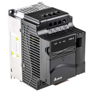 Delta Electronics Inverter Drive, 3.7 kW, 3 Phase, 460 V ac, 11.2 A, VFD-E Series