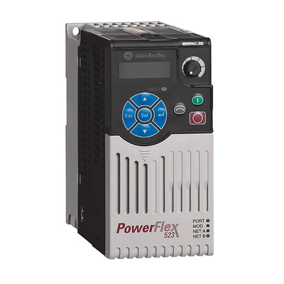Allen Bradley Inverter Drive, 0.4 kW, 1 Phase, 230 V ac, 2.5 A, PowerFlex 523 Series