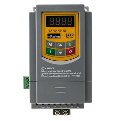 Parker Inverter Drive, 0.37 kW, 3 Phase, 400 V ac, 2.2 A, AC10 Series