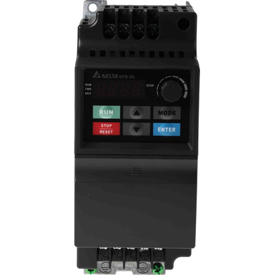 Delta Electronics Inverter Drive, 0.4 kW, 3 Phase, 400 V ac, 1.8 A, VFD-EL Series