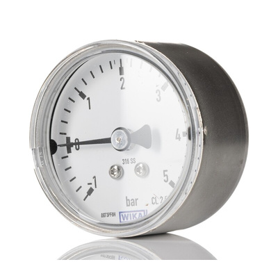 WIKA G 1/4 Analogue Pressure Gauge 9bar Back Entry, 7258471, -1bar min., 131.11