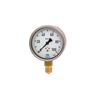 WIKA G 1/2 Analogue Pressure Gauge 0.01bar Bottom Entry, 9852689, 0bar min., 612.20