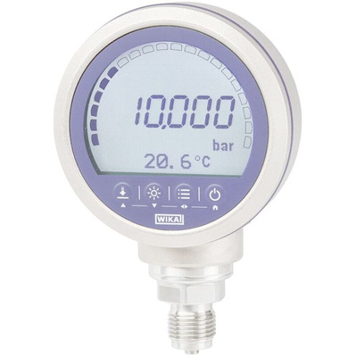 WIKA G 1/2 Digital Pressure Gauge 40bar Bottom Entry, 48693260, Wireless, 0bar min.