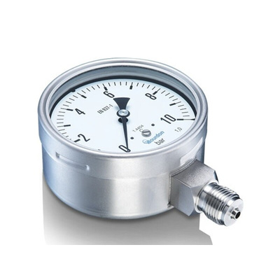 Bourdon Analogue Pressure Gauge 60bar Bottom Entry, MEX5-D30.B29, 0bar min.