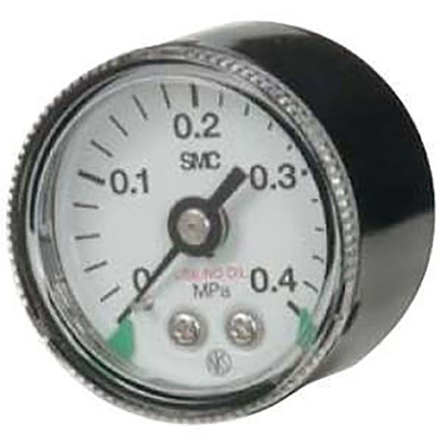 SMC Analogue Pressure Gauge 0.4MPa Back Entry, G46-4-02-SRA, 0MPa min.