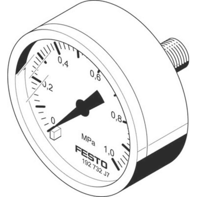 Festo Analogue Pressure Gauge 10bar Back Entry, MA-40-1-G1/8-MPA, 0bar min., 192732