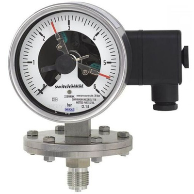 WIKA G 1/2 Analogue Pressure Gauge 100mbar Bottom Entry, 48612663, 0mbar min.