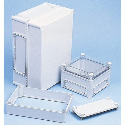 Fibox EK, Grey Polycarbonate Enclosure, IP66, IP67, Flanged, 380 x 190 x 180mm
