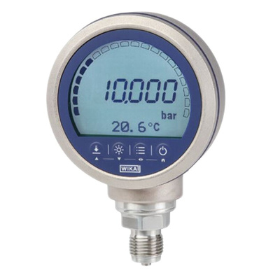 WIKA G 1/2 Digital Pressure Gauge 7bar Bottom Entry, 46885338 , Wireless, 0bar min.