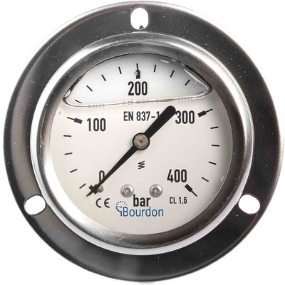 Bourdon Analogue Pressure Gauge 400bar Back Entry, MIT3-B22.B38, 0bar min.