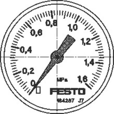 Festo Analogue Pressure Gauge 16bar Back Entry, MA-40-1,6-G1/8-MPA, 0bar min., 192733