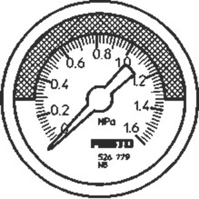 Festo Analogue Pressure Gauge 250mbar Back Entry, FMA-63-0,25-C, 0bar min., 225783